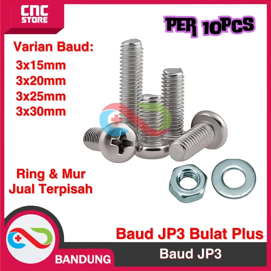 10PCS BAUT JP M3X20 BAUD MUR JP3 baut m3 3×20 MM 3mmx20mm bulat plus