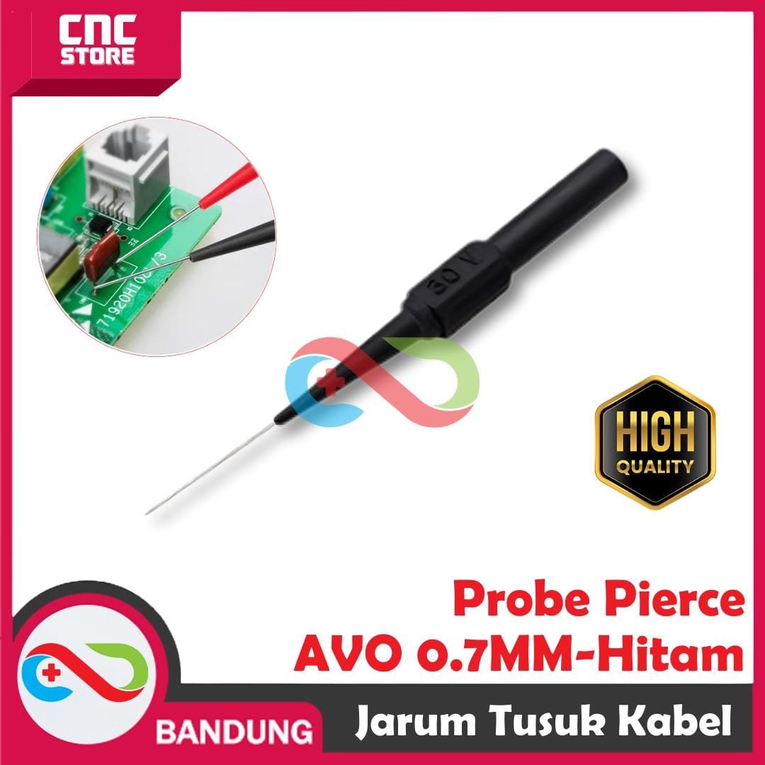 JARUM TUSUK KABEL MULTIMETER NEEDLE PUNCTURE TEST PROBE PIERCE AVO 0.7MM – HITAM