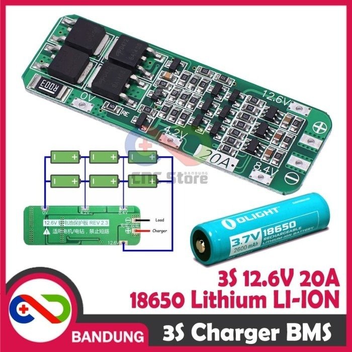 imgi_116_sg-11134201-8227t-mhooqrz7wc20b9resize_w900_nl.jpeg 3S 12.6V CHARGER CHARGING 18650 LITHIUM LI-ION BATTERY BMS PROTECTION 20A MODULE-A - Gambar 1