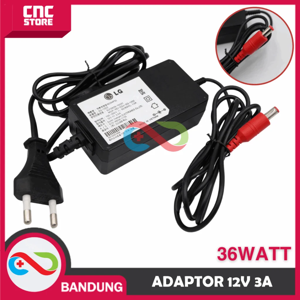 Adaptor 12V 3A 36W – Komponen pendukung proyek