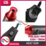 Mini Heat Gun Electric Hot Air Gun 220V 300W – Alat Pemanas untuk Shrink Tube, Vinyl, DIY - Gambar 3