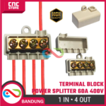 Terminal Block 1 In 4 Out 60A 400V – Blok Konektor Splitter Paralel Kabel High Power