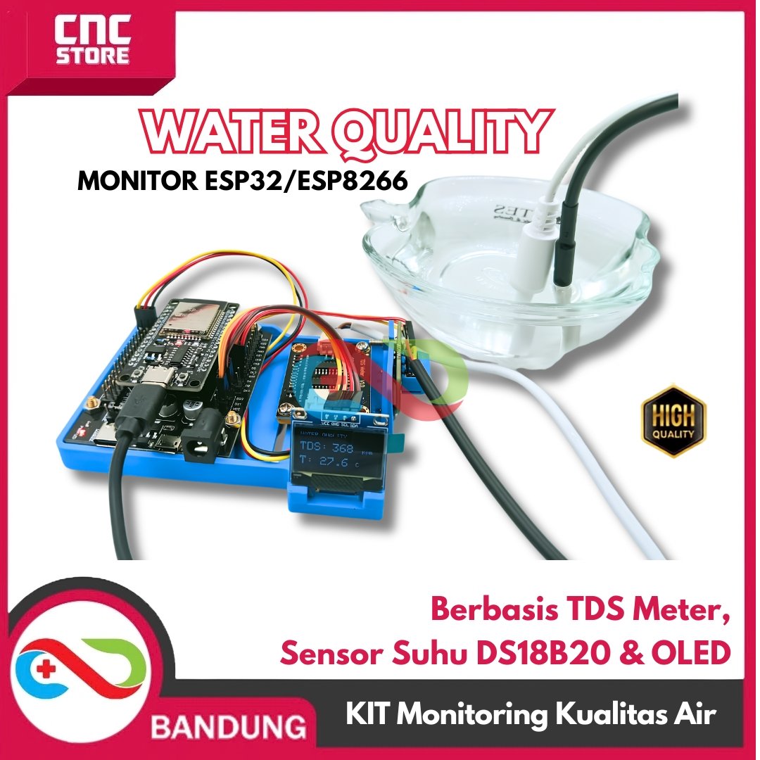 5875-lapak_jajang__10_.jpeg Kit Monitoring Kualitas Air dengan TDS Meter, Sensor Suhu DS18B20 & OLED | WATER QUALITY MONITOR ESP32/ESP8266 - Gambar 1